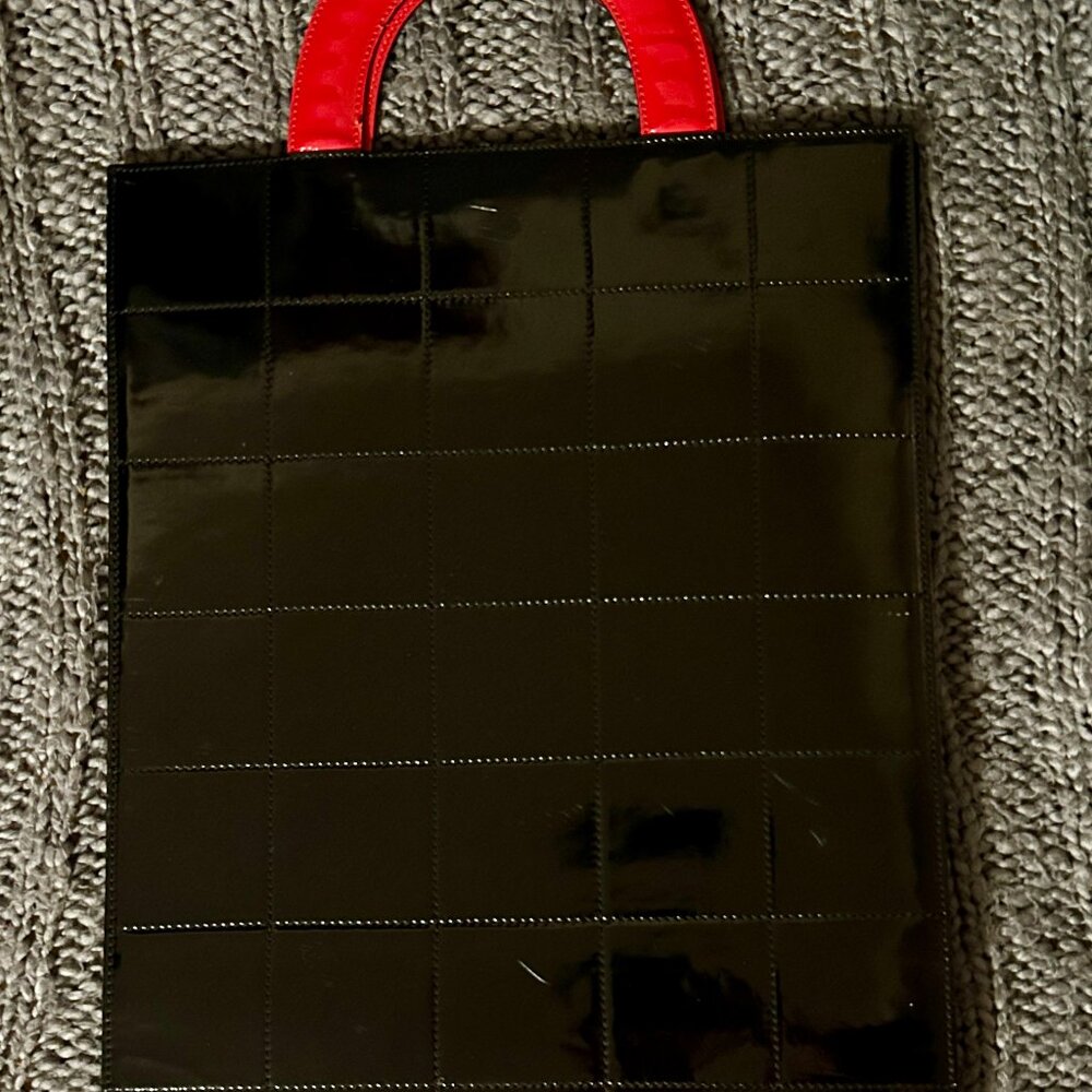 CHANEL MADEMOISELLE VINTAGE VERTICAL CHOCOLATE BAR TOTE BAG COCO PORTRAIT RARE! - Picture 3 of 12